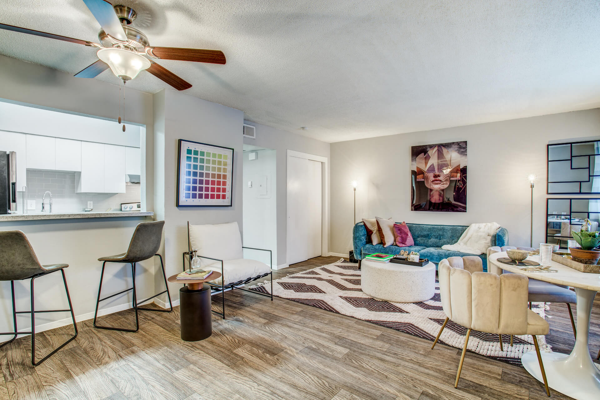 Model Living Room with modern furniture